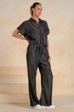 BLACK WASH JUMPER W/WIDELEGS
