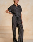 BLACK WASH JUMPER W/WIDELEGS