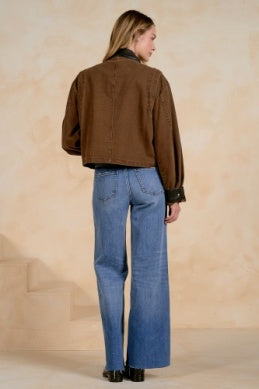 COCOA JACKET W/LEATHER TRIM