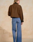 COCOA JACKET W/LEATHER TRIM