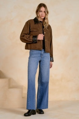 COCOA JACKET W/LEATHER TRIM