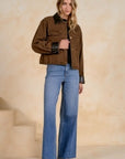 COCOA JACKET W/LEATHER TRIM