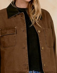 COCOA JACKET W/LEATHER TRIM