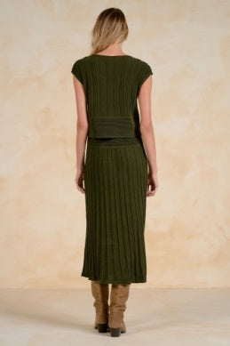 OLIVE CAP SLV KNIT DRESS