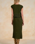 OLIVE CAP SLV KNIT DRESS
