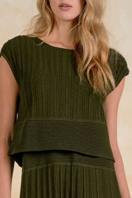 OLIVE CAP SLV KNIT DRESS