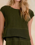 OLIVE CAP SLV KNIT DRESS
