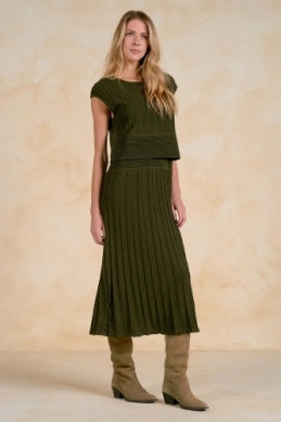 OLIVE CAP SLV KNIT DRESS