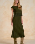 OLIVE CAP SLV KNIT DRESS