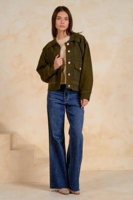 OLIVE MIXED MEDIA JACKET