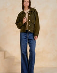OLIVE MIXED MEDIA JACKET