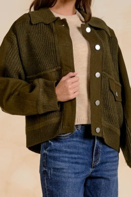 OLIVE MIXED MEDIA JACKET