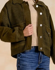 OLIVE MIXED MEDIA JACKET