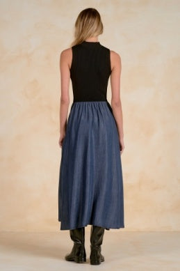 MOCK NECK SLVLESS MAXI DRESS