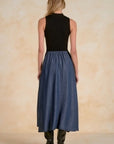 MOCK NECK SLVLESS MAXI DRESS