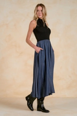MOCK NECK SLVLESS MAXI DRESS