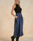 MOCK NECK SLVLESS MAXI DRESS