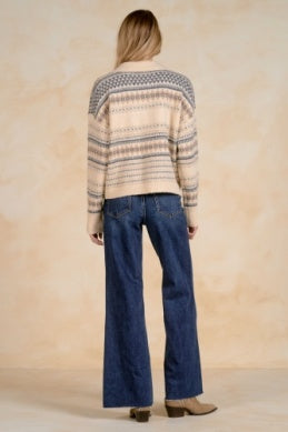 OFF WHITE V-NECK SWEATER W/COLLAR
