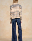 OFF WHITE V-NECK SWEATER W/COLLAR