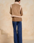 MOCHA VEST W/FAUX FUR DETAIL