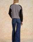 BLACK & GREY COLOR BLOCK SWEATER