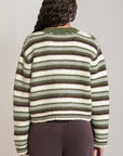 DEX GREEN/BROWN STRIPED CARDIGAN