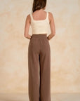 BROWN PULL ON PANTS
