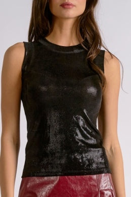 BLACK GLITTER TANK