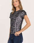 D+J FOIL ANIMAL PRINT TOP