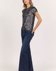 D+J FOIL ANIMAL PRINT TOP