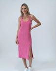 HOT PINK URBAN RIB TANK DRESS