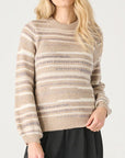DEX NEUTRAL SEQUIN STRIPE SWEATER