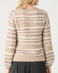 DEX NEUTRAL SEQUIN STRIPE SWEATER