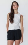 OAT HEATHER WAFFLE KNIT TANK
