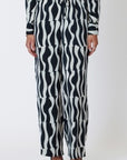 B+T OFF WHITE/BLK WAVE PANT