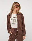 BROWN STRIPE MODAL JACKET