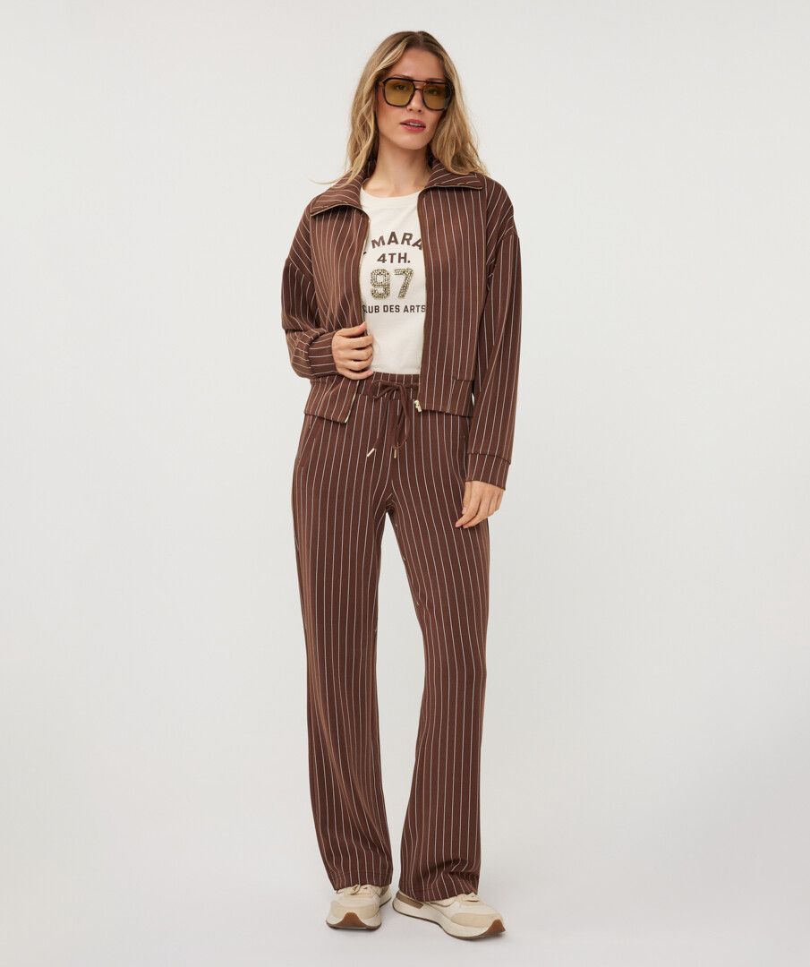 BROWN STRIPE MODAL JACKET