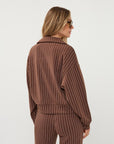 BROWN STRIPE MODAL JACKET