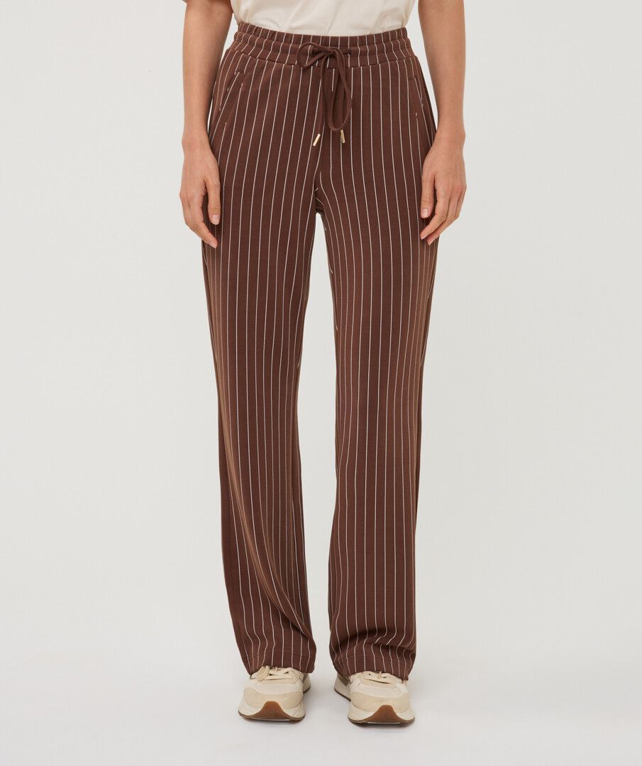 BROWN STRIPE MODAL TROUSERS