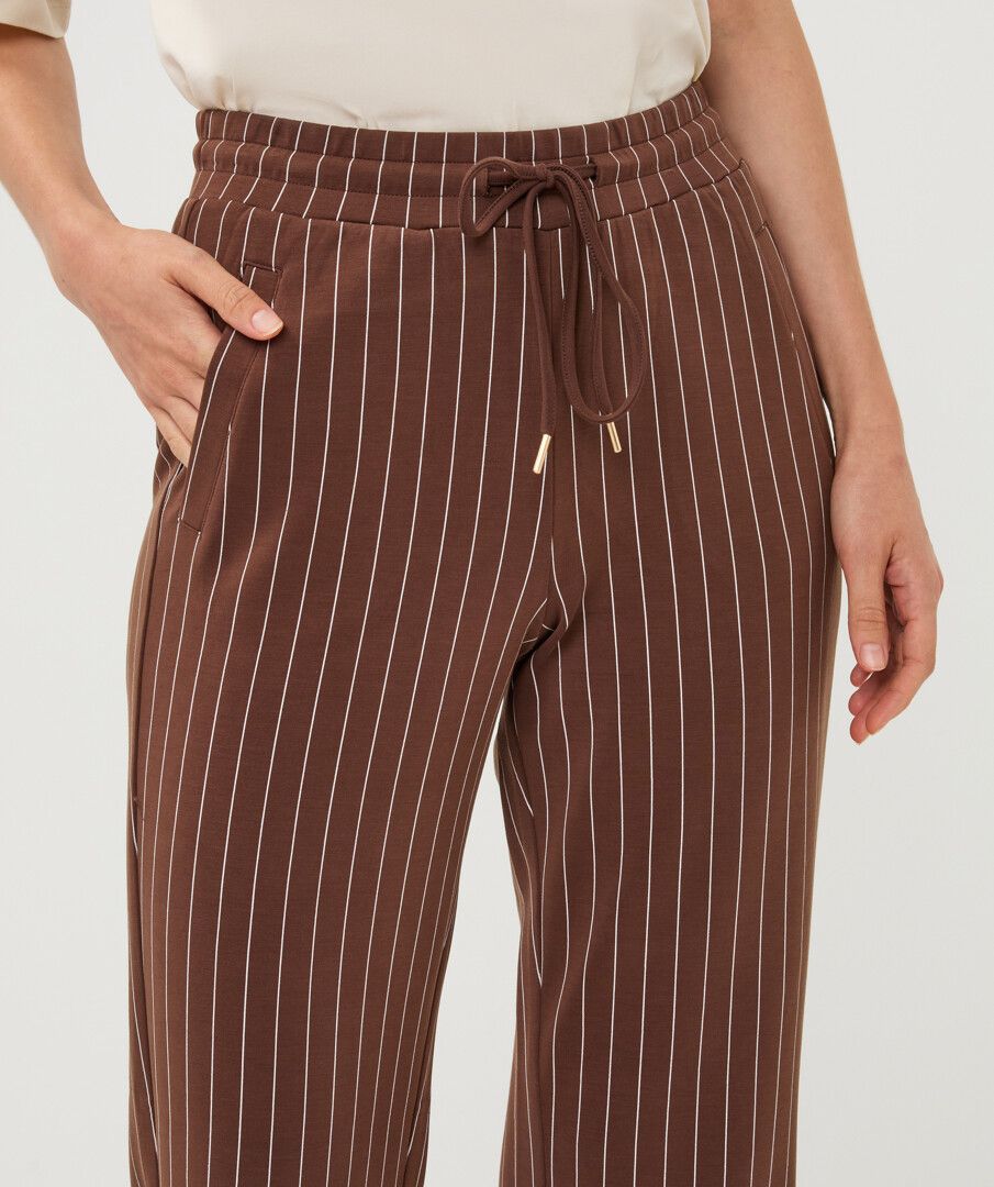 BROWN STRIPE MODAL TROUSERS